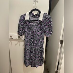 Maje Purple and White Patterned Dress